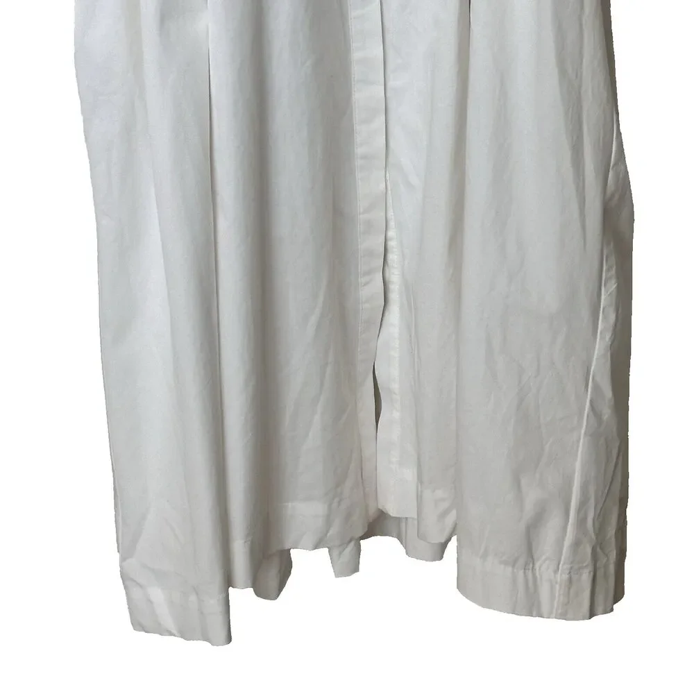 En Season M Button Front Ruched Detail Cut Out Button Down midi White Dress